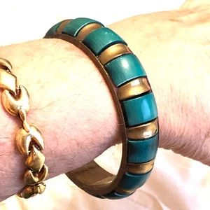 Vintage Joli Blue Turquoise Galalith Bracelet
